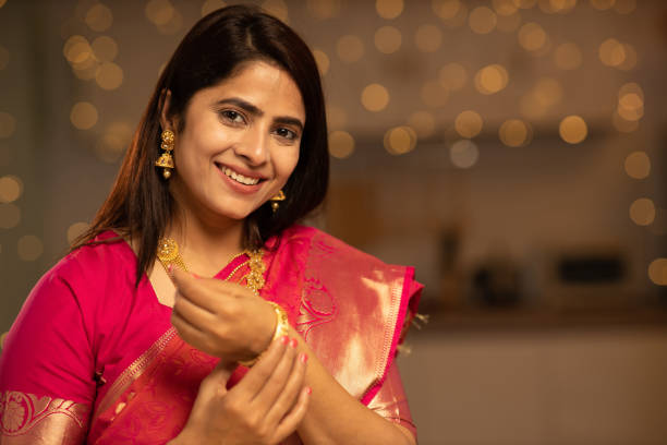 indian young woman diwali celebrate